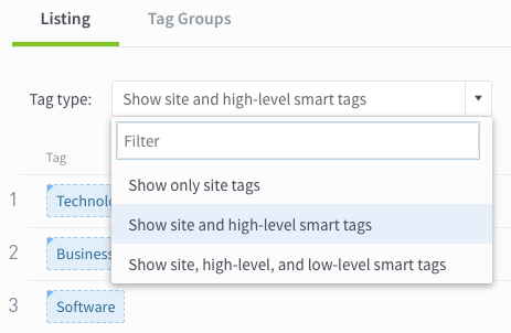 Selecting Smart Tags