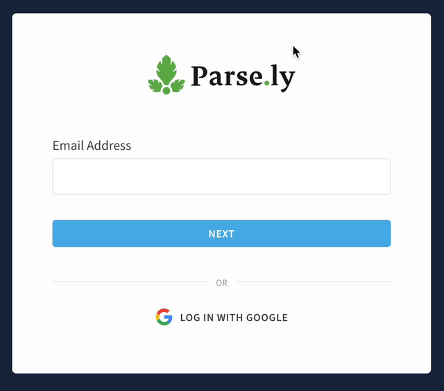 Resetting a Parse.ly password through the use of a magic link.