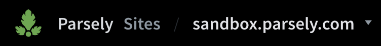 The Parse.ly Dashboard depicting the use of the sandbox Site ID of sandbox.parsely.com.