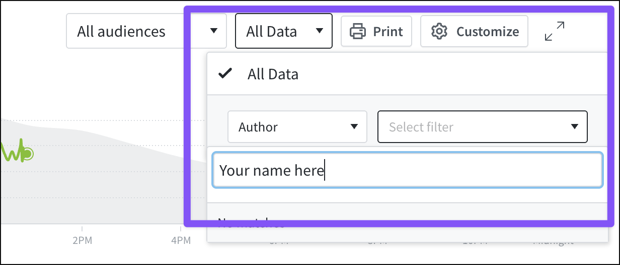 Creating a filter set to "Author: Your name."