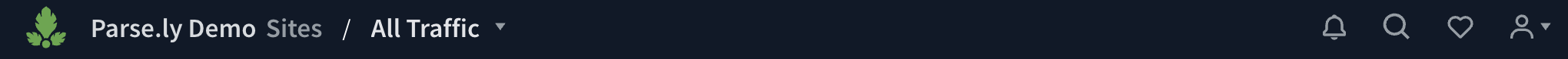The top bar of the Parse.ly Dashboard.