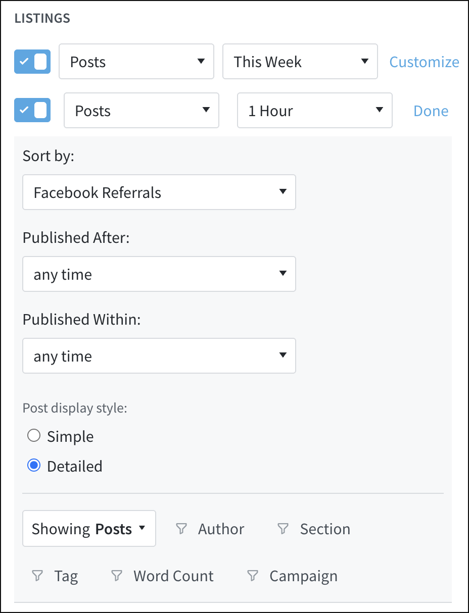 Customizing listing two for a social media manager.