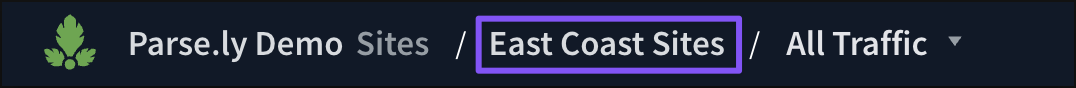 The Site Group identifier in the top bar.