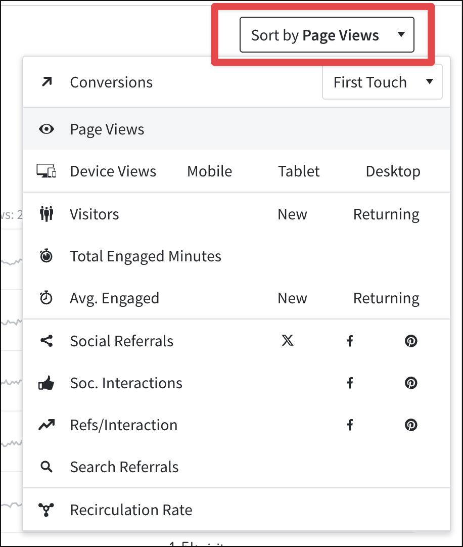 Click the "Sort by" drop-down menu to open sorting options.