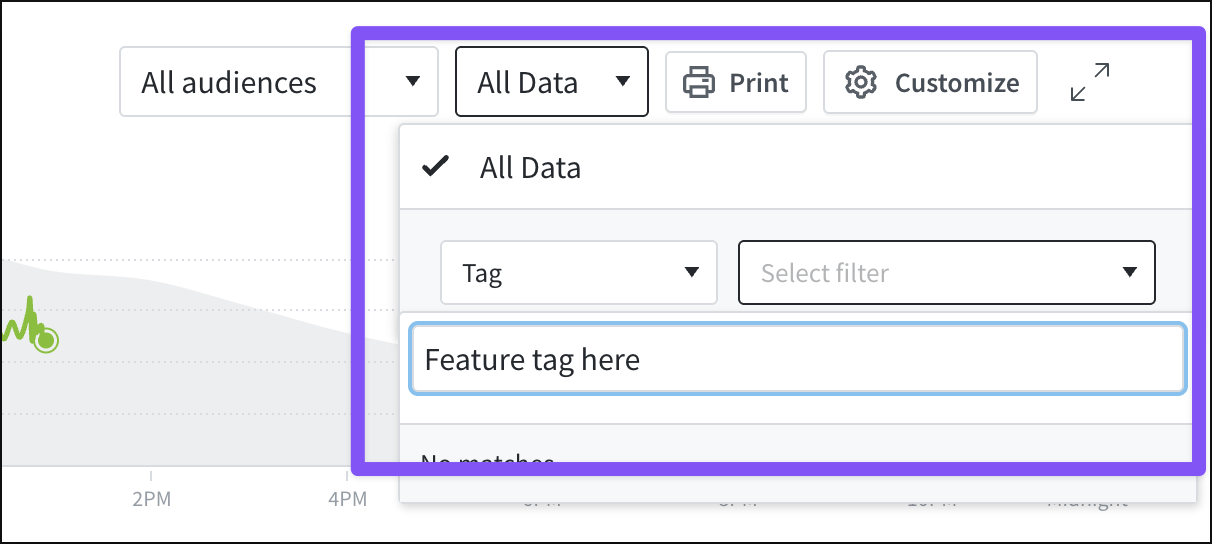 Creating a filter set to "Tag: Feature tag."