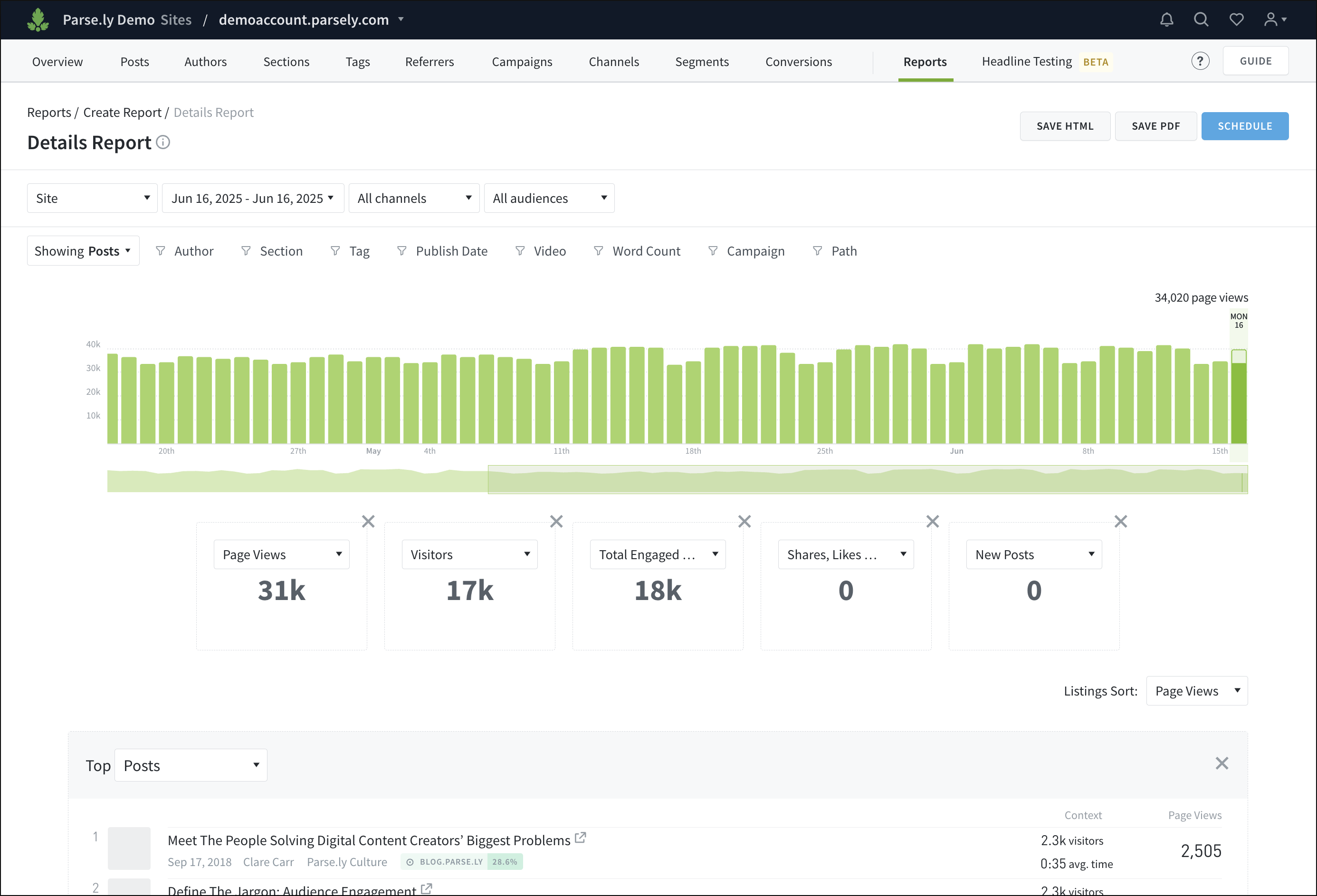 Creating a custom report.