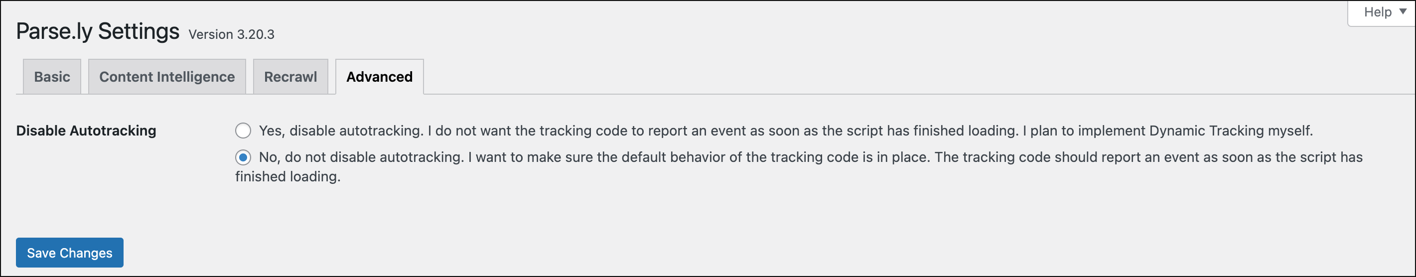 Advanced settings.