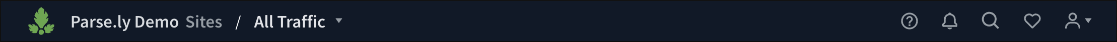 Top bar of the Parse.ly Dashboard.