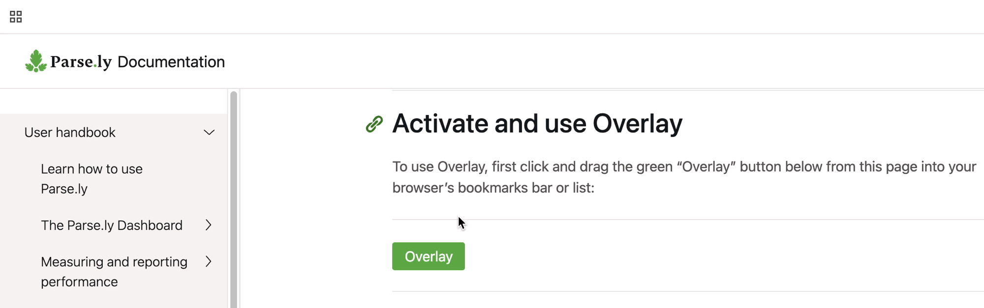Click and drag the "Overlay" button into browser bookmarks.