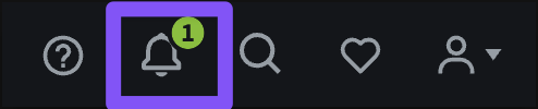 The bell icon in the top bar displays a number corresponding with unread notifications.