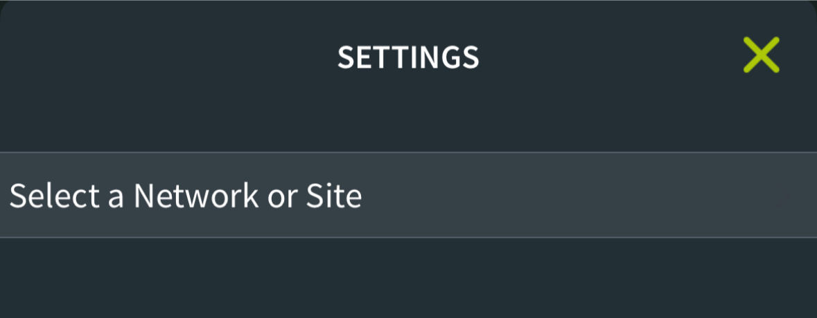 Switch sites or view Network Rollup in the iOS app's settings.