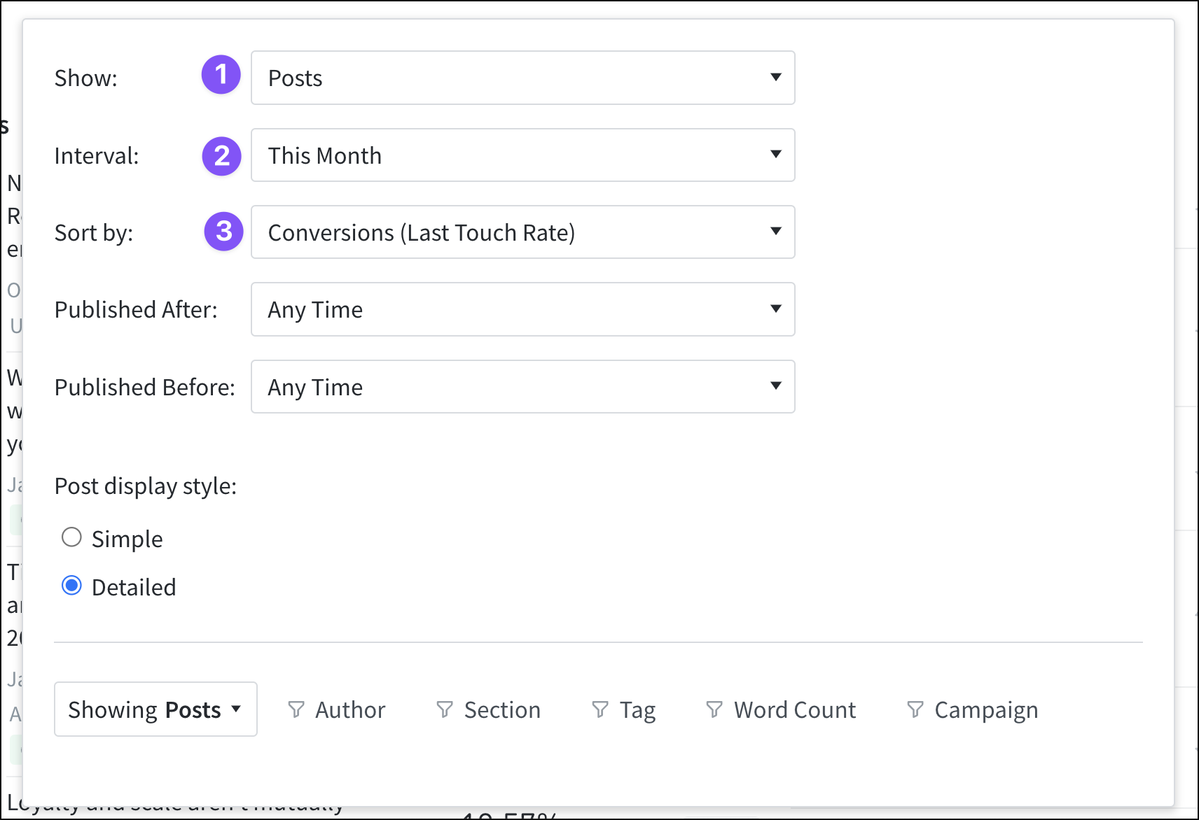 Adjust listing settings on Overview.